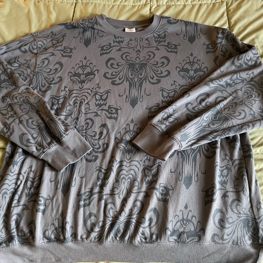 Disney Haunted Mansion Patterned Crewneck Sweater